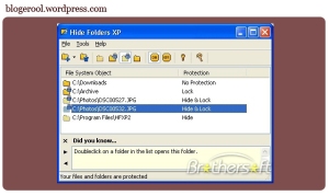 hide folder XP
